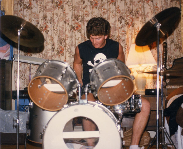 Steve on drums.